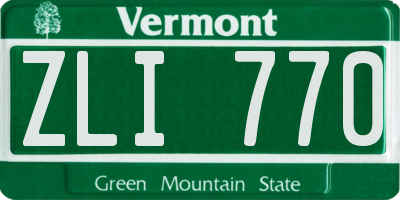 VT license plate ZLI770