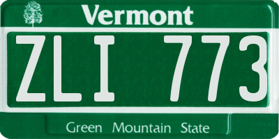 VT license plate ZLI773