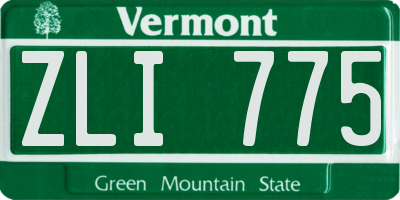 VT license plate ZLI775