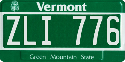 VT license plate ZLI776