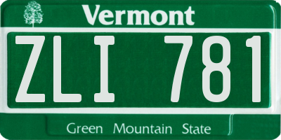 VT license plate ZLI781
