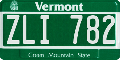 VT license plate ZLI782