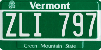 VT license plate ZLI797