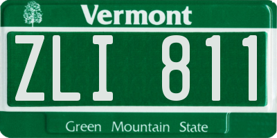 VT license plate ZLI811