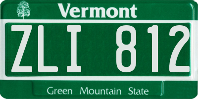 VT license plate ZLI812