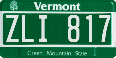 VT license plate ZLI817