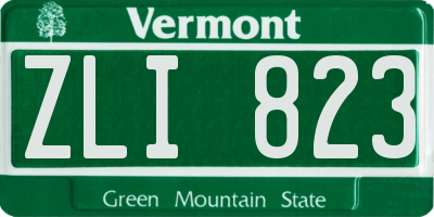 VT license plate ZLI823