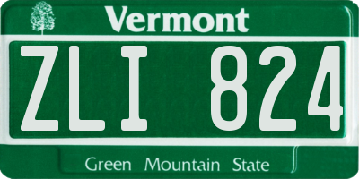 VT license plate ZLI824