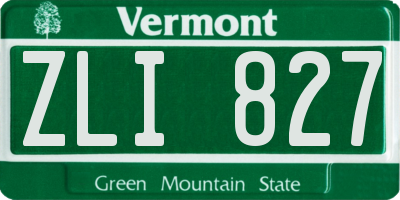VT license plate ZLI827