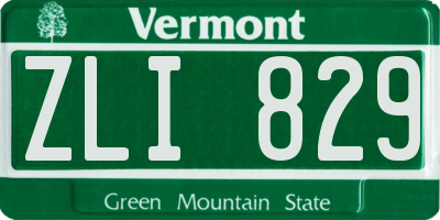 VT license plate ZLI829