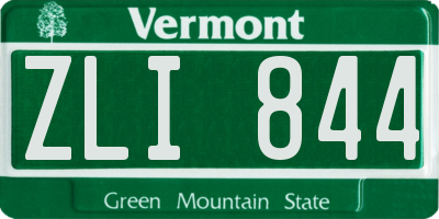 VT license plate ZLI844