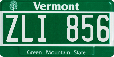 VT license plate ZLI856