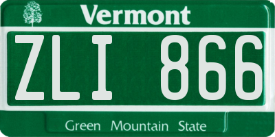 VT license plate ZLI866