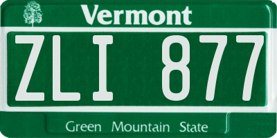 VT license plate ZLI877