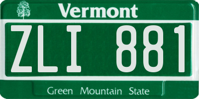 VT license plate ZLI881