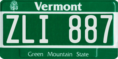 VT license plate ZLI887