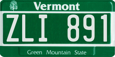 VT license plate ZLI891