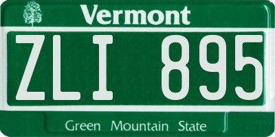 VT license plate ZLI895