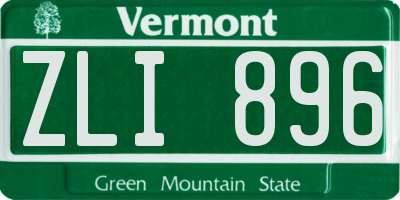 VT license plate ZLI896