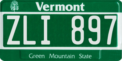 VT license plate ZLI897