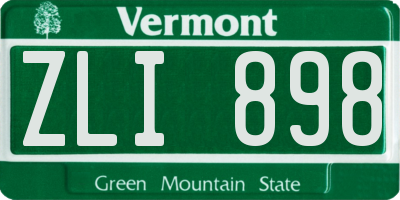 VT license plate ZLI898