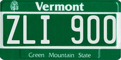 VT license plate ZLI900