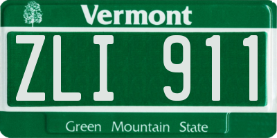 VT license plate ZLI911
