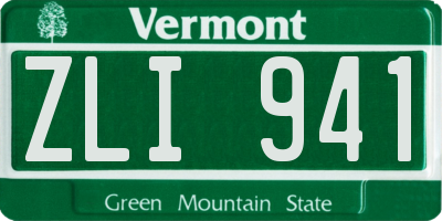 VT license plate ZLI941