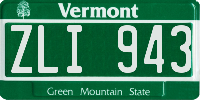 VT license plate ZLI943
