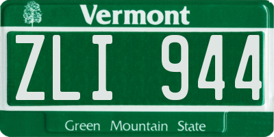 VT license plate ZLI944