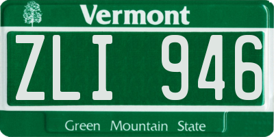 VT license plate ZLI946