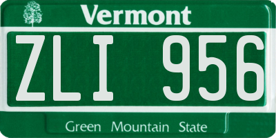 VT license plate ZLI956