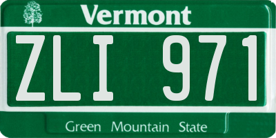 VT license plate ZLI971