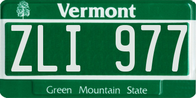 VT license plate ZLI977