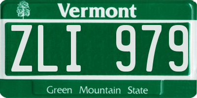 VT license plate ZLI979