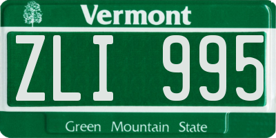 VT license plate ZLI995