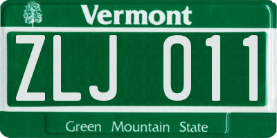 VT license plate ZLJ011