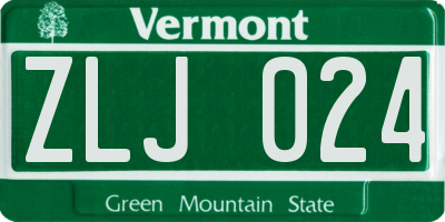 VT license plate ZLJ024