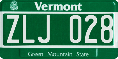 VT license plate ZLJ028