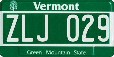 VT license plate ZLJ029