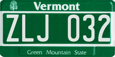 VT license plate ZLJ032