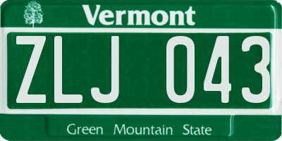 VT license plate ZLJ043