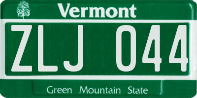 VT license plate ZLJ044
