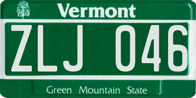 VT license plate ZLJ046