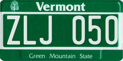 VT license plate ZLJ050