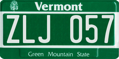 VT license plate ZLJ057
