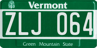VT license plate ZLJ064