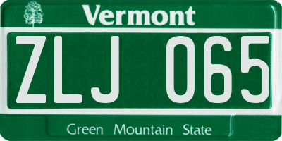 VT license plate ZLJ065