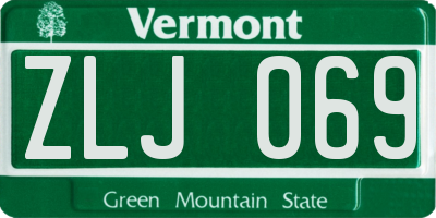 VT license plate ZLJ069