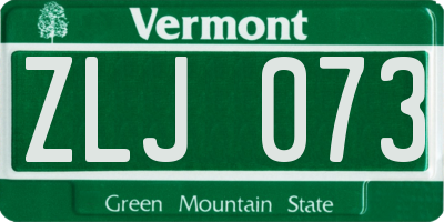 VT license plate ZLJ073